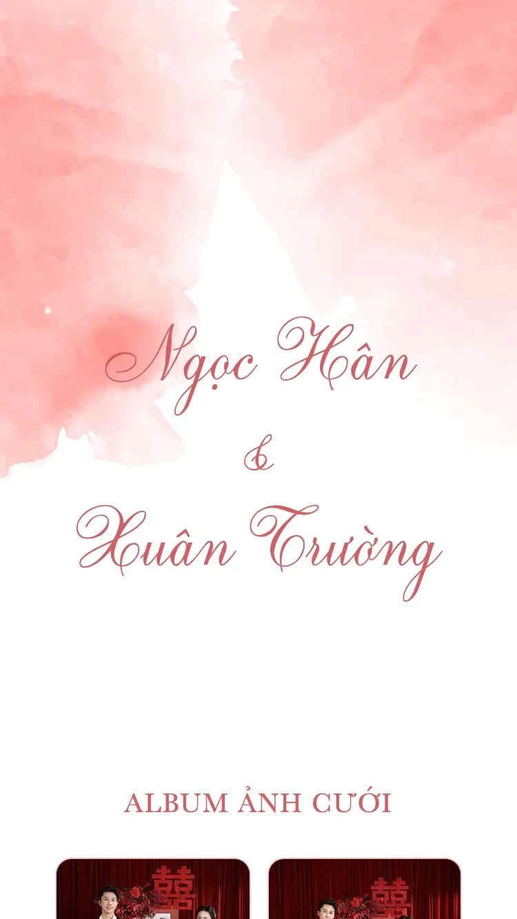 Mẫu thiệp cưới Vườn Xuân Đỏ