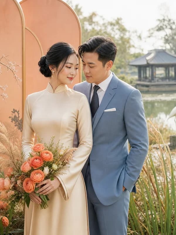 Ảnh minh họa mẫu thiệp Mộc Crane Serenity