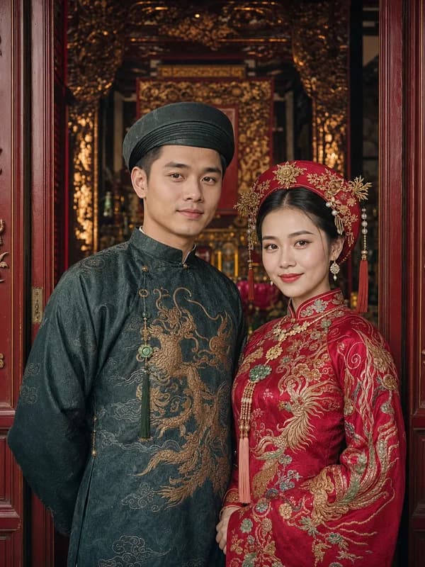 Ảnh minh họa mẫu thiệp Mộc Long Phụng Cổ