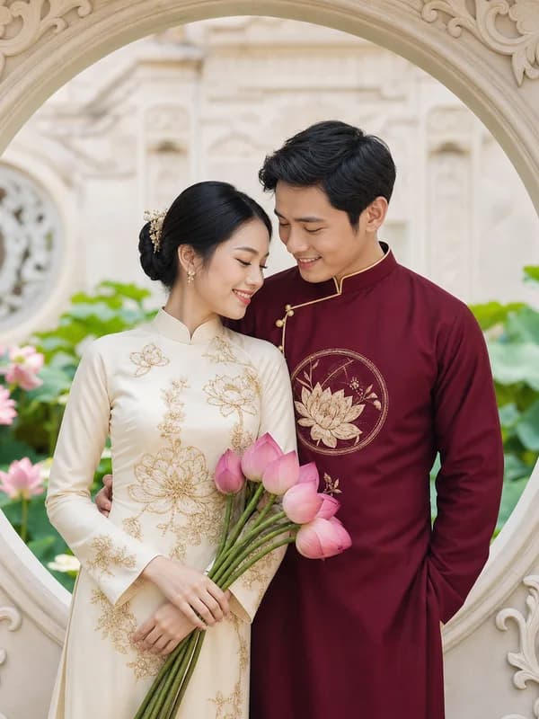 Ảnh minh họa mẫu thiệp Mộc Lotus Blanc