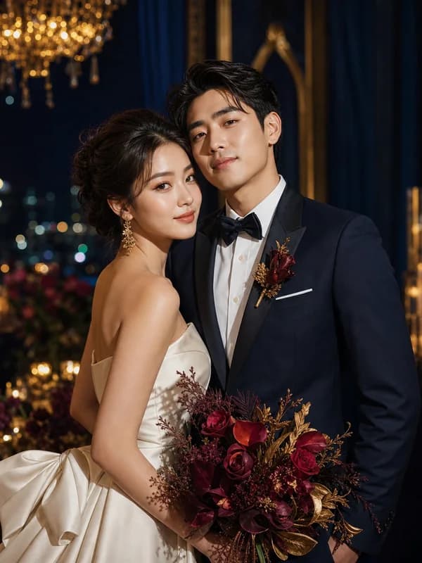 Ảnh minh họa mẫu thiệp Mộc Midnight Gold