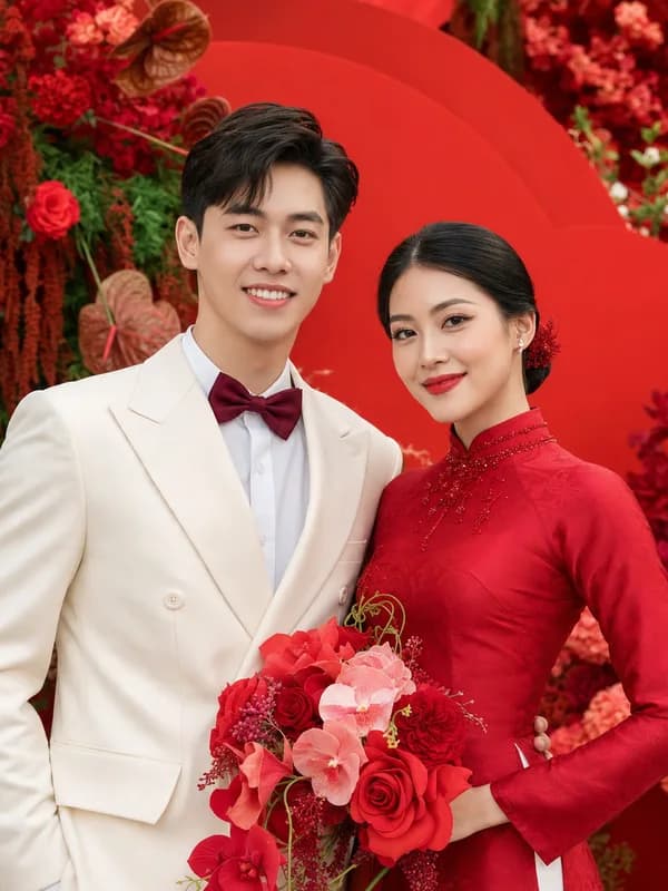 Ảnh minh họa mẫu thiệp Mộc Ruby Bloom