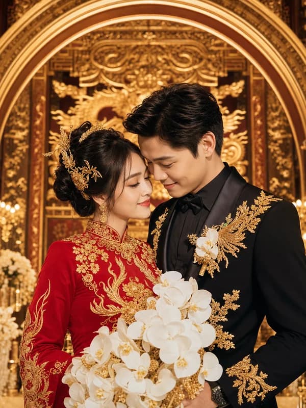 Ảnh minh họa mẫu thiệp Mộc Hoàng Kim